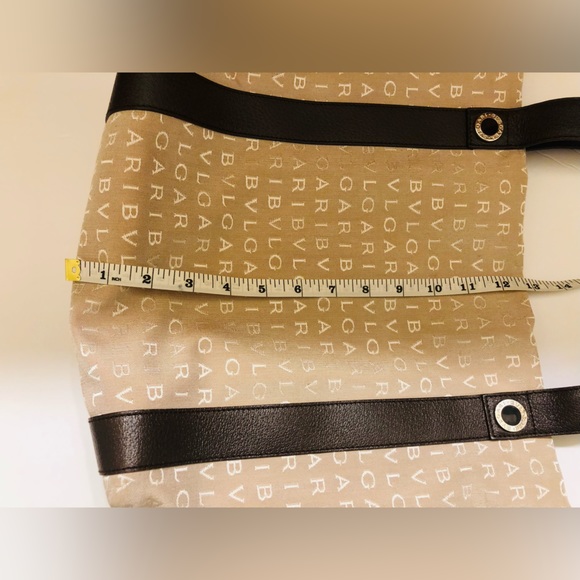 BVLGARI Vintage Nylon leather shoulder length straps Logo Mania detach clutch - Picture 8 of 10